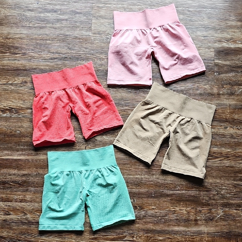 NVGTN Contour Shorts Available In Candy Apple Red, Nude, Mint